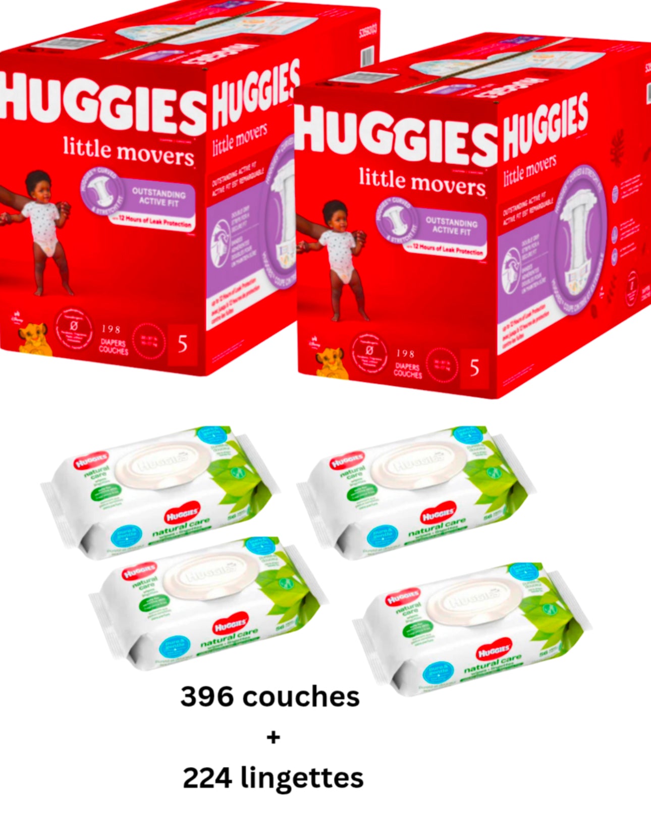 Combos Huggies – Couches & Lingettes en Packs Économiques