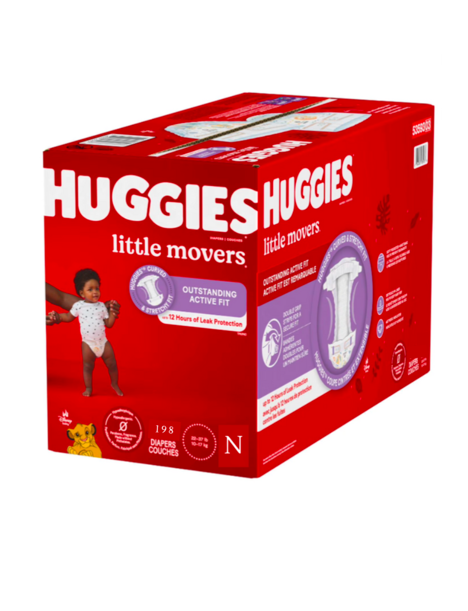 Couches Huggies – Taille Nouveau-né (198 pcs)