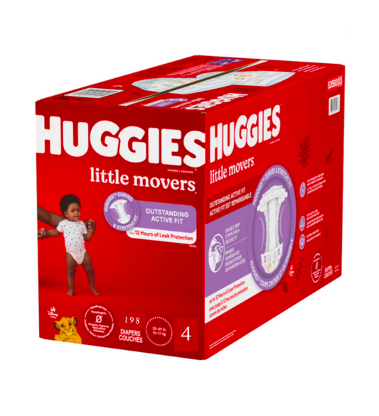 Couches Huggies – Taille 4 (198 pcs)