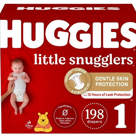Couches Huggies – Taille 1 (198 pcs)